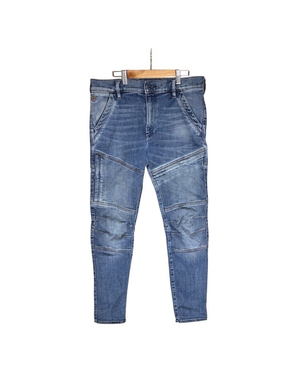 G-Star RAW Rackam 3D Skinny Jeans Mens 32x32 Medium Blue Moto Stretch